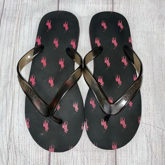 Polo sport logo flip flops sz 8 women - Picture 1 of 6